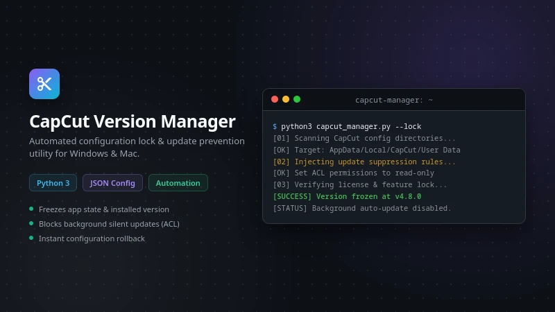 CapCut Version Manager preview
